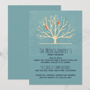 Convites Pássaros alaranjados modernos em uma grande