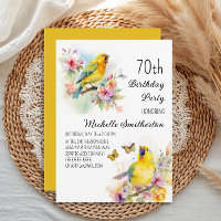 Pássaros Antigos Canários Flores 70º Aniversário