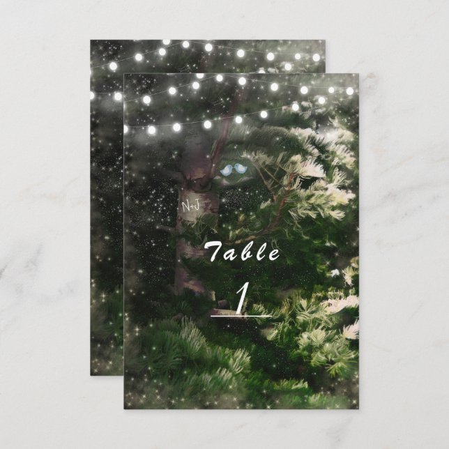 Convites Pássaros Apaixonados + Número da Mesa de Casamento (Frente/Verso)