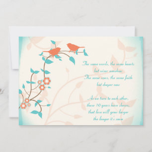 Convites Pássaros Cantores Renovação de Votos de Aniversári