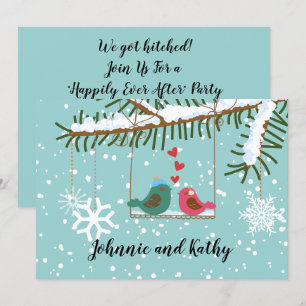 Convites Pássaros de Amor Balanço Recepção de Inverno Apena