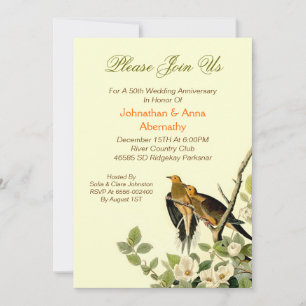 Convites pássaros de amor casamento vintage aniversário