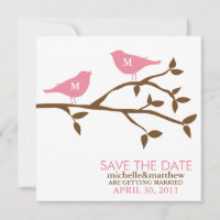 Pássaros de Amor Monogramados Encontro de Casament