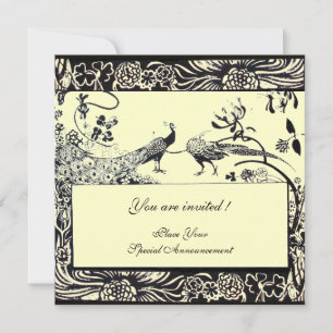 Convites PÁSSAROS DE AMOR NO CASAMENTO, preto e branco, ama