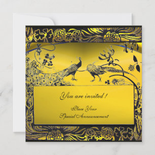 Convites PÁSSAROS DE AMOR NO CASAMENTO, preto e branco, ama