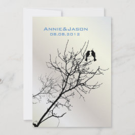 Convites pássaros do amor modernos casamento rústico no cam