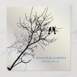 Convites pássaros do amor modernos casamento rústico no cam