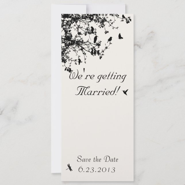 Convites Pássaros do Amor nas Árvores (Frente)