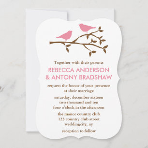 Convites Pássaros do amor que Wedding