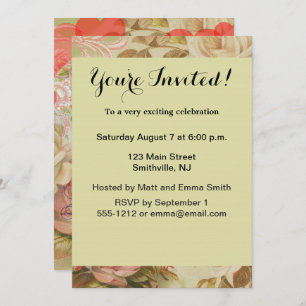 Convites Pássaros do Amor Vintage Coração Antiquado