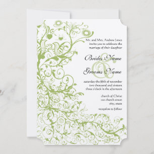 Convites Pássaros e pássaros no Casamento de Hydrangea Verd