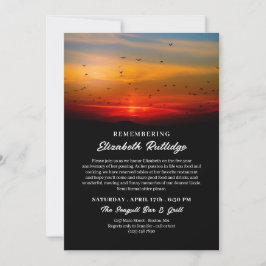 Convites Pássaros no amanhecer lembrando o aniversário da m