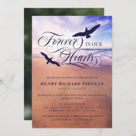 Convites Pássaros Ocean Beach Para Sempre Em Nossos Coraçõe