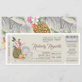 Convites Passe de Embarque | Ananás | Festa de aniversário 