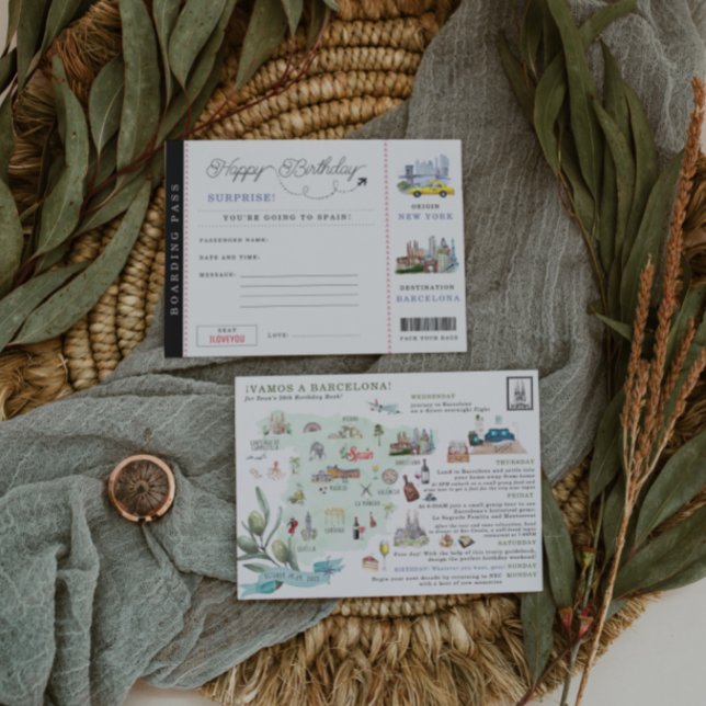 Convites Passe de Embarque | Fim de semana na Espanha (Criador carregado)