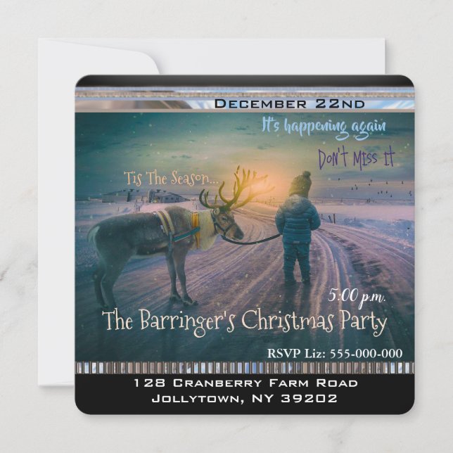 Convites Passeando minha Reindeer Festa Anual de Natal (Frente)