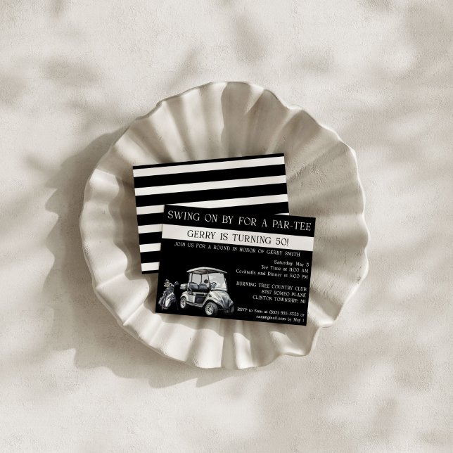 Convites Passeando por um Par-Tee de Aniversário, Golf Them (Criador carregado)