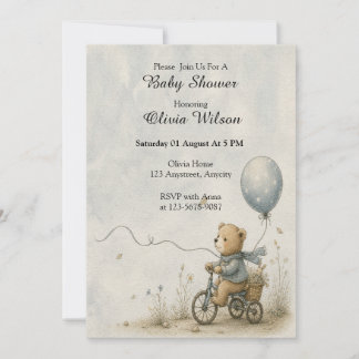 Convites Passeio de Bicicleta do Urso Teddy Caprichoso