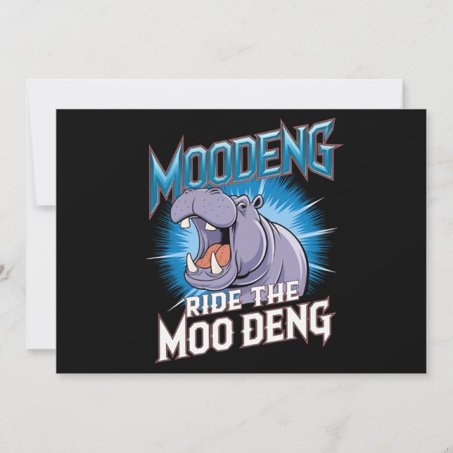 Convites Passeio de Hipopótamo MOO DENG O MOO DENG (Frente)