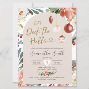 Convites Passeio Floral de Natal O Chá de panela Dos Halls