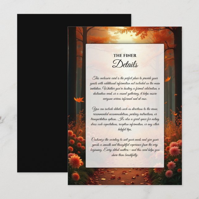 Convites Passeio pela Floresta Outonal da Brasa Dourada (Frente/Verso)