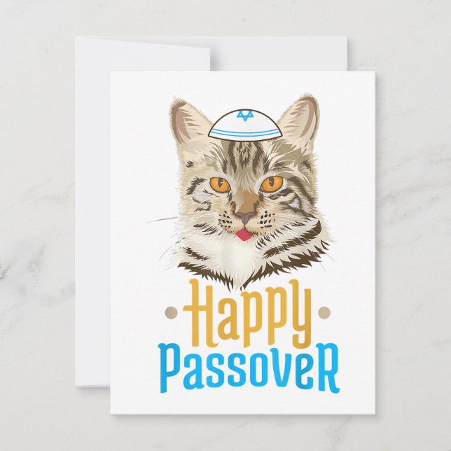 Convites Passover Happy Passover Cat Funny Seder Jewish (Frente)