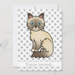 Convites Pasta de Chocolate Pia Pássaro/Ragdoll Gato Aniver