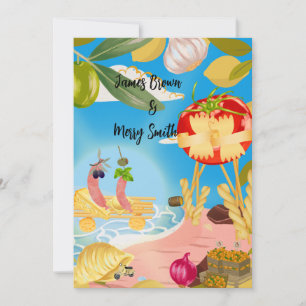 Convites Pasta Love by Shore Sausage Wedding