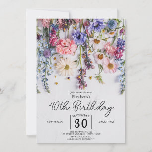Convites Pastas de Aquarelas aniversário de 40 anos