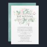 Convites Pastel Blush Greenery Bat Mitzvah<br><div class="desc">Orgânico inspirado em verde,  cor-de-rosa-claro e pastel shades bat mitzvah convite projetado para ser rápida e facilmente personalizado de acordo com as especificidades de seu evento.</div>