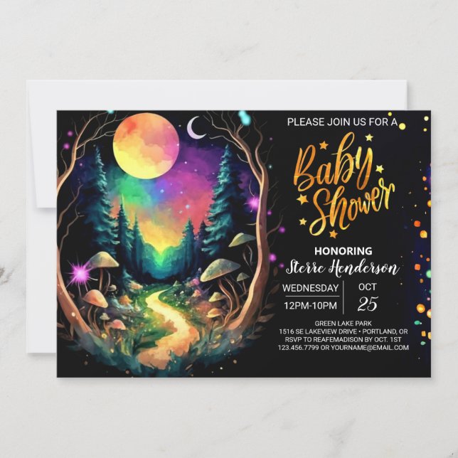 Convites Pastel Boho Adventure Aguarda Chá de fraldas (Frente)