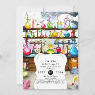 Convites Pastel Boho Children Scientist Aniversário