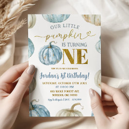Convites Pastel Boy Pumpkin Virando um primeiro aniversario