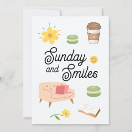 Convites Pastel Coffee Date Card | Chill Sunday Vibes
