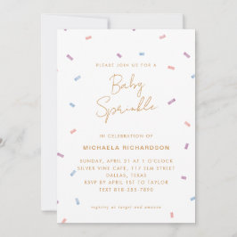 CONVITES PASTEL CONFETTI BABY SPRINKLE MODERN MINIMAL |