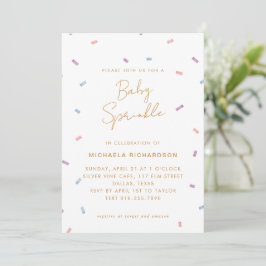 CONVITES PASTEL CONFETTI BABY SPRINKLE MODERN MINIMAL |