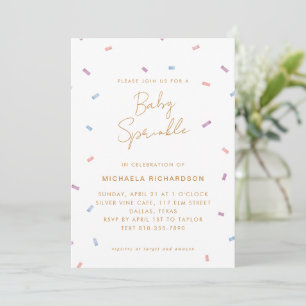 CONVITES PASTEL CONFETTI BABY SPRINKLE MODERN MINIMAL