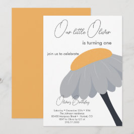 Convites Pastel de Flor da Primeira Festa de aniversário da