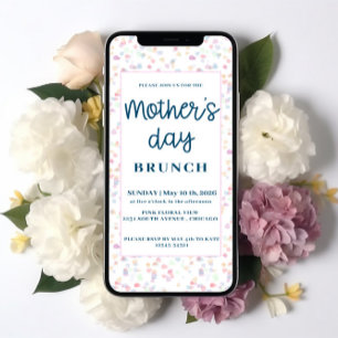 Convites Pastel Dia de as mães Brunch