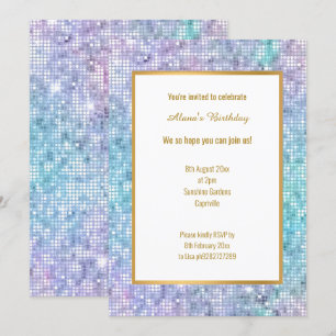 CONVITES PASTEL DISCO SPARKLE 