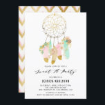 Convites Pastel Dreamcatcher Faux Gold Foil Sweet 16 Party<br><div class="desc">Celebre a aniversariante com este brilhante,  brilhante e colorido convite de festas 16. Este doce e tendencioso convite apresenta uma sonhadora cor-de-água rosa e hortelã,  com sotaques florais e de folha de ouro e um padrão chevron cor-de-rosa e folha de ouro.</div>