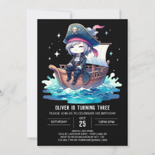 Convites Pastel Dreamy Pirate Birthday