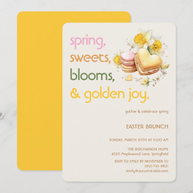 Convites Pastel Easter Brunch Invitation | Spring Party (Frente/Verso)