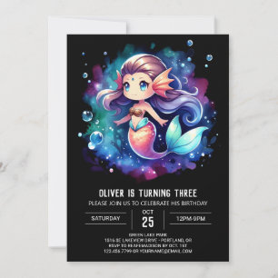 Convites Pastel Elegant Sereia Birthday