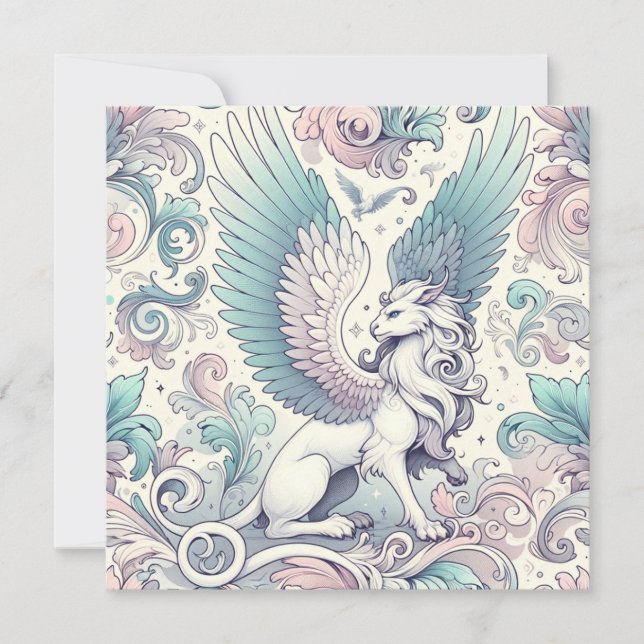 Convites Pastel Fantasy Griffin (Frente)