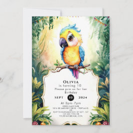 Convites Pastel Fiesta Parrot Birthday