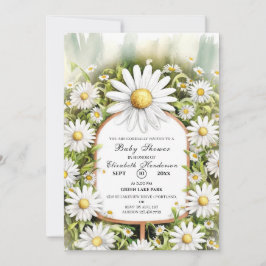 Convites Pastel Floral Daisy Chá de fraldas