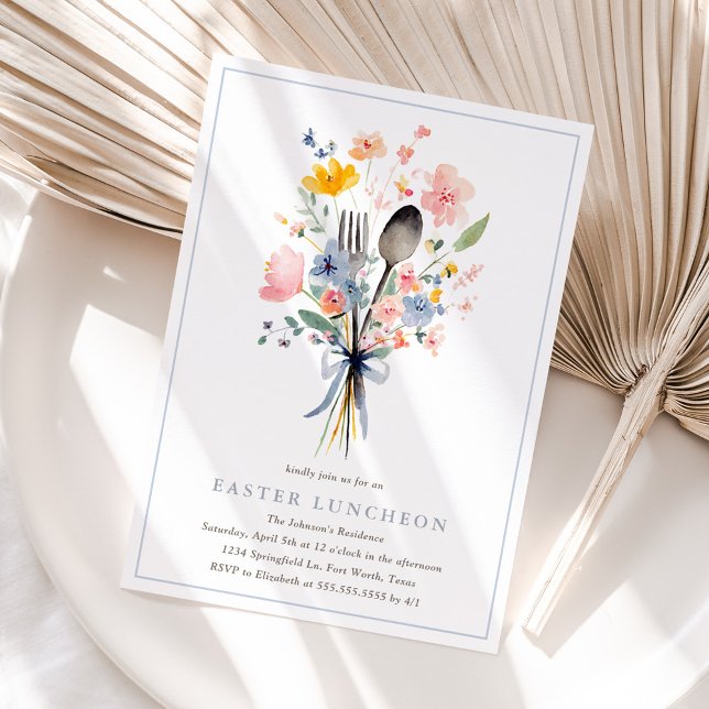 Convites Pastel Floral Easter Luncheon Elegant (Criador carregado)