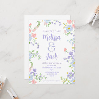 Convites Pastel Floral Salve a Data 