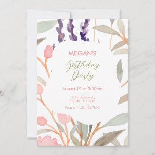 Convites Pastel Floral Watercolor Brunch
